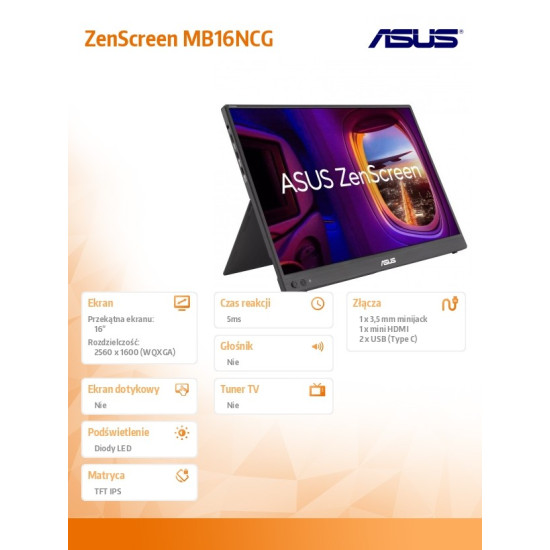 Monitor 16 inches MB16NCG IPS WQXGA USBC mHDMI 