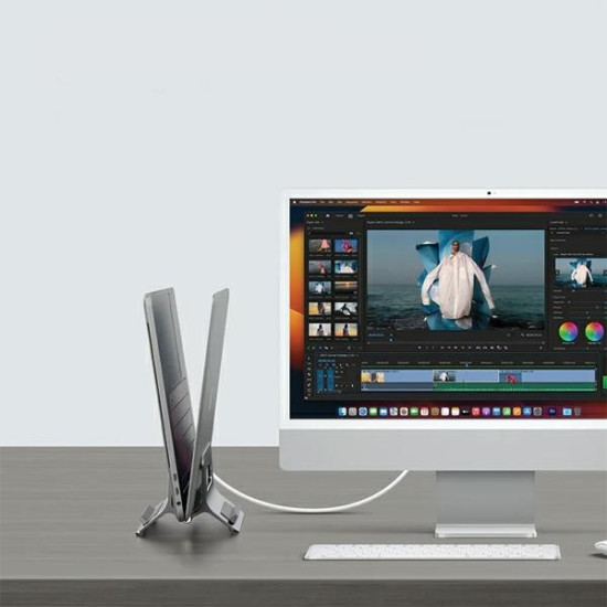 Uchwyt grawitacyjny stojak na MacBooka SMS-300 srebrny 