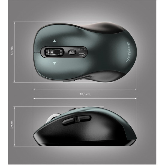 Mysz bezprzewodowa Dual Bluetooth + USB 2,4GHz YMS 2010BK GYRO 