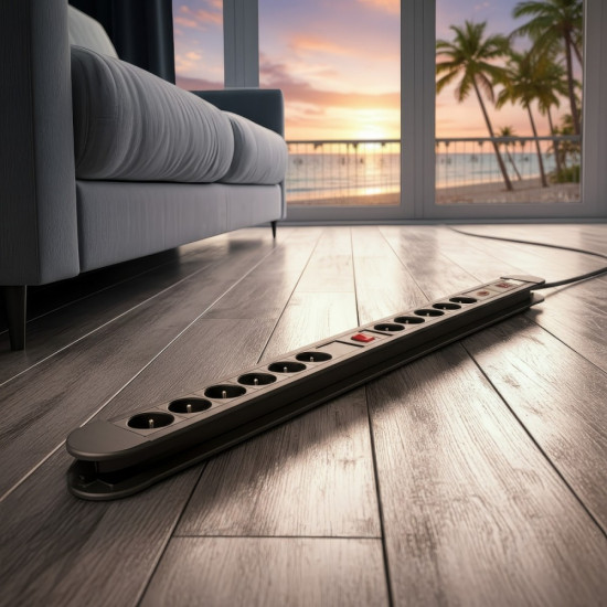 Listwa zasilająca 10 gniazd z 2 włącznikami Energy MCE10 zabezpieczenie i sygnalizacja przeciążenia 3680W