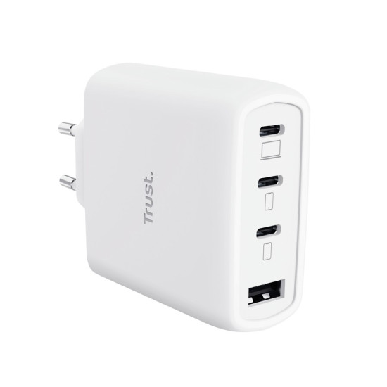 Ładowarka biała MAXO GaN 65W 3xUSB-C 1xUSB-A 