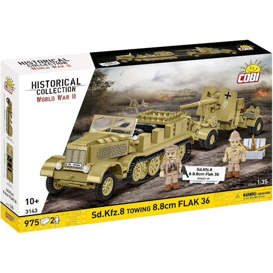 Klocki Sd.Kfz.8 Towing 8.8 cm Flak 36, 975 elementów