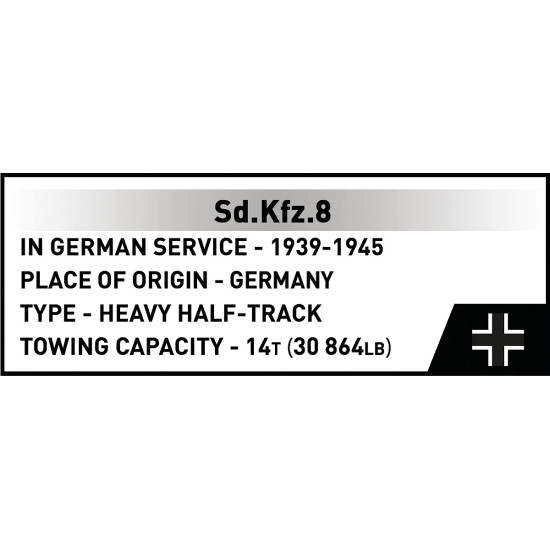Klocki Sd.Kfz.8 Towing 8.8 cm Flak 36, 975 elementów