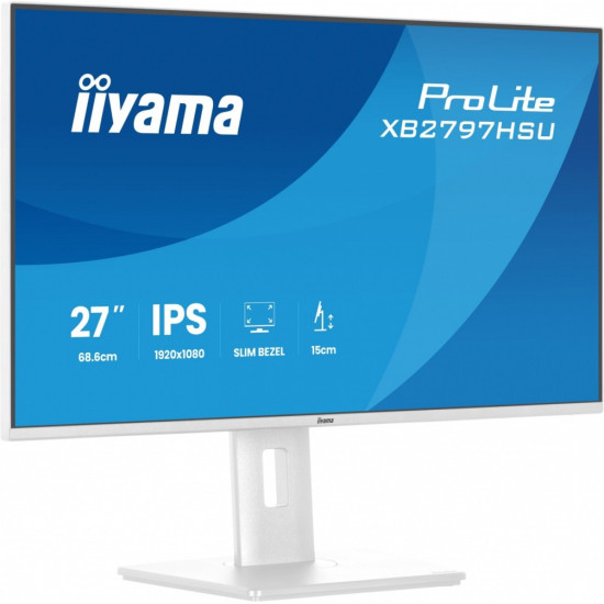 Monitor 27 cali XB2797HSU-W1 IPS, FHD, HDMI, DP, 120Hz, 2xUSBv3.2, 2xUSB-C, 350 CD, x2W, HAS 150/PIVOT, Biały