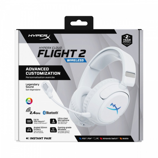 Zestaw słuchawkowy Cloud Flight 2 -  Gaming Biały - B5VC5AA 