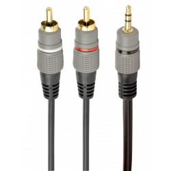 Kabel stereo minijack 3.5mm na 2*RCA 2.5m pozłacane złącza