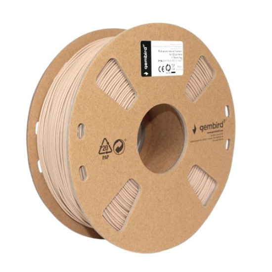 Filament PLA, 1,75 mm, 1 kg, drewniany naturalny