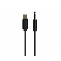 Kabel USB typu C do stereo 3.5 mm AUX, 1.5 m, czarny 