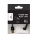 Kabel USB - do 8 pin kątowy w oplocie tekstylnym, 0.2m, czarny