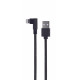 Kabel USB - do 8 pin kątowy w oplocie tekstylnym, 0.2m, czarny