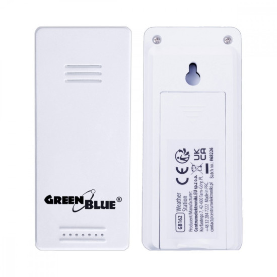 Stacja pogody bezprzewodowa GB169 temperatura, wilgotnosc, zegar, alarm, data, zasieg do 60m 