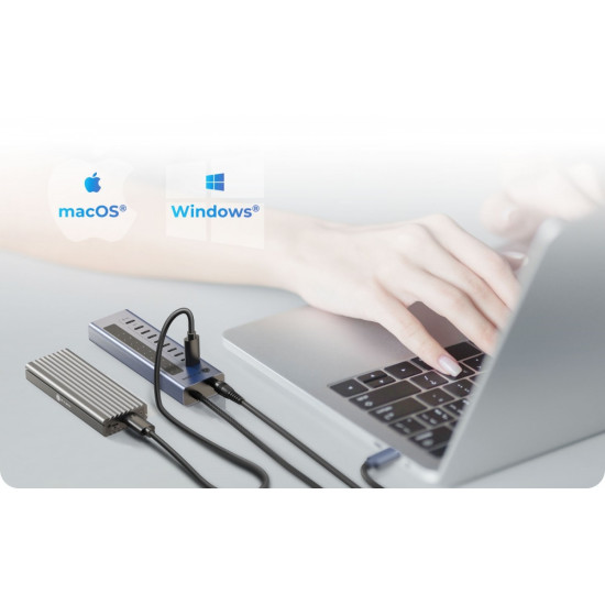 HUB IB-HUB1450-C31 10 x USB TYPE-C Gen 2 z zasilaczem 