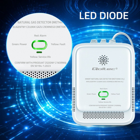 Czujnik wycieku gazu ziemnego | detektor CH4 | NG | alarm 85dB | LED 