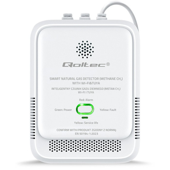 Czujnik wycieku gazu ziemnego | detektor CH4 | NG | Tuya | Wi-Fi | alarm 85dB | LED 
