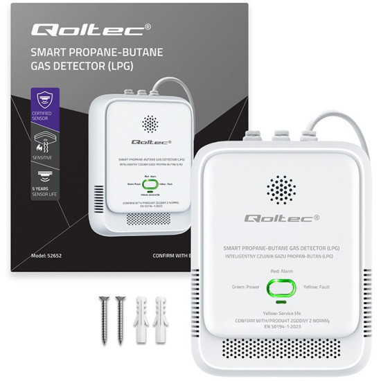 Czujnik wycieku gazu Propan-Butan | detektor LPG | alarm 85dB |  LED 