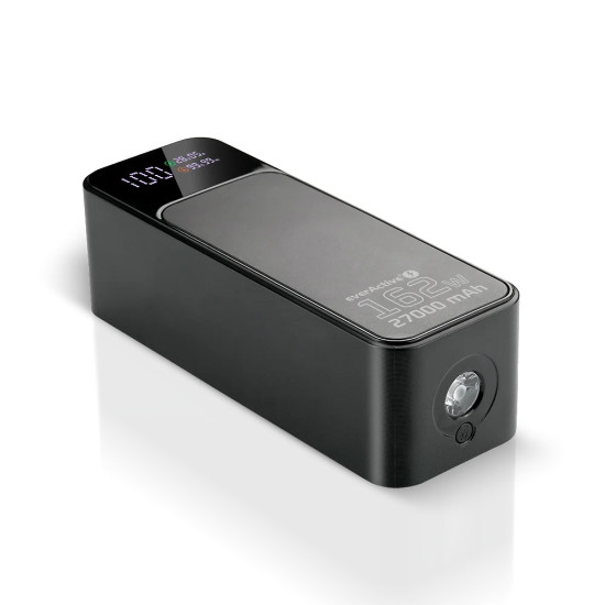 Powerbank 27 000 MAH 2X USB-C 1X USB 162,5W QC4+ wbudowana latarka wyświetlacz LCD