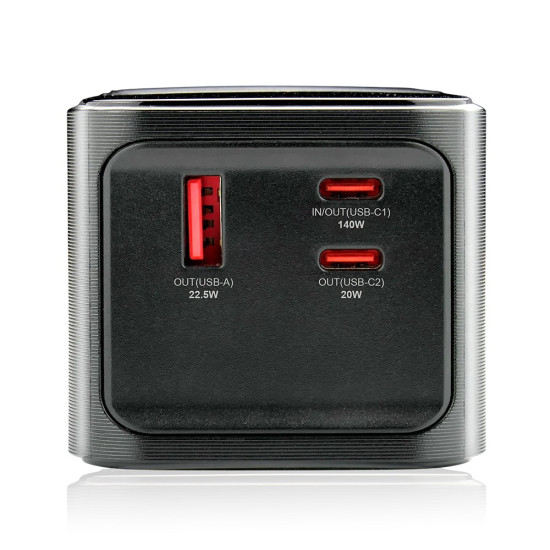 Powerbank 27 000 MAH 2X USB-C 1X USB 162,5W QC4+ wbudowana latarka wyświetlacz LCD