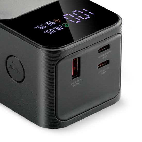 Powerbank 27 000 MAH 2X USB-C 1X USB 162,5W QC4+ wbudowana latarka wyświetlacz LCD