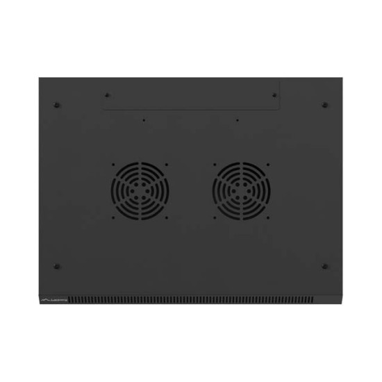 Szafa instalacyjna rack wisząca 19 cali 4U 600x450 czarna drzwi metalowe (flat pack) 