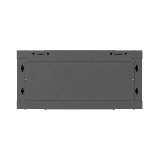 Szafa instalacyjna rack wisząca 19 cali 4U 600x450 czarna drzwi metalowe (flat pack) 