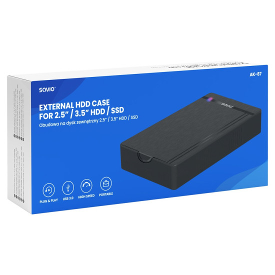 Obudowa na dysk zewnętrzny AK-87 SSD SATA / HDD 3.5