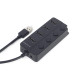 HUB 4-portowy USB 2.0 z przełącznikami, czarny 