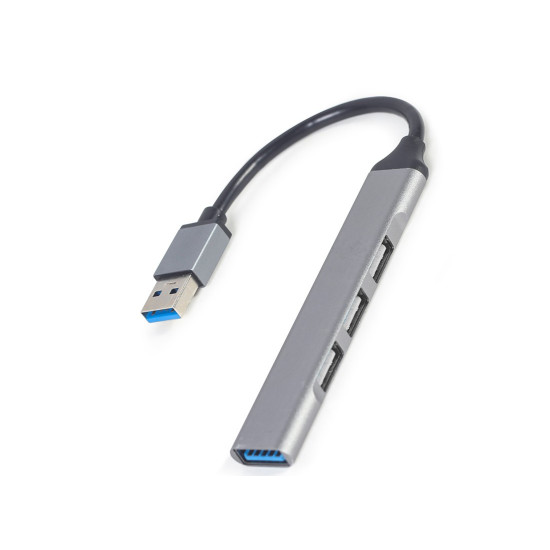HUB USB 4-Porty (USB3 x 1, USB2 x 3), srebrny 