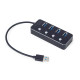 HUB 4-portowy USB 3.1 (Gen 1) z przełącznikami czarny 