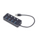 HUB 4-portowy USB 3.1 (Gen 1) z przełącznikami czarny 