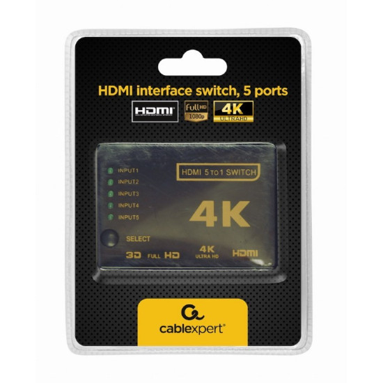 Przełącznik HDMI z pilotem - pięć nadajników jeden      odbiornik