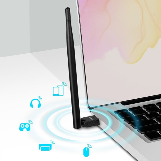 Adapter Bluetooth 5.3, USB-A,3Mbit, zasięg 150m 
