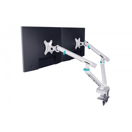 Ramię biurkowe podwójne z zaciskiem i sprężyną mechaniczną 2x LCD max. 35