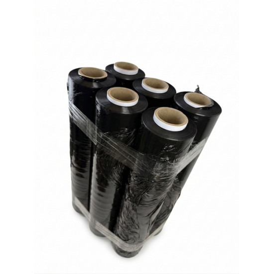 Folia stretch czarna 23mic 3,0kg x 6 BOX 