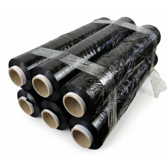 Folia stretch czarna 23mic 3,0kg x 6 BOX 