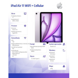 iPad Air 11 cali WiFi + Cellular 128GB Fioletowy