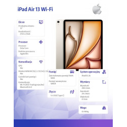 iPad Air 13 Wi-Fi 128GB Księżycowa poświata