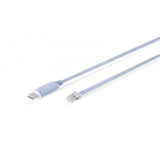 Kabel adapter do konsoli USB-A 2.0 męski do RJ45 | Chipset FTDI (FT232RNL) | jasnoniebieski | 1.8m