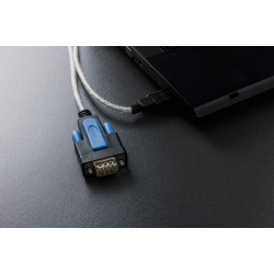 Kabel adapter USB 2.0 do RS232 (DB9) | Chipset FTDI (FT232RNL) | PVC, transparentny | Mocowanie na śruby | 1.8m