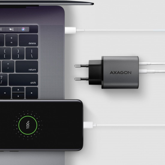 Ładowarka sieciowa ACU-PQ67 PD&QC 67W 2-port GaN, USB-A + USB-C