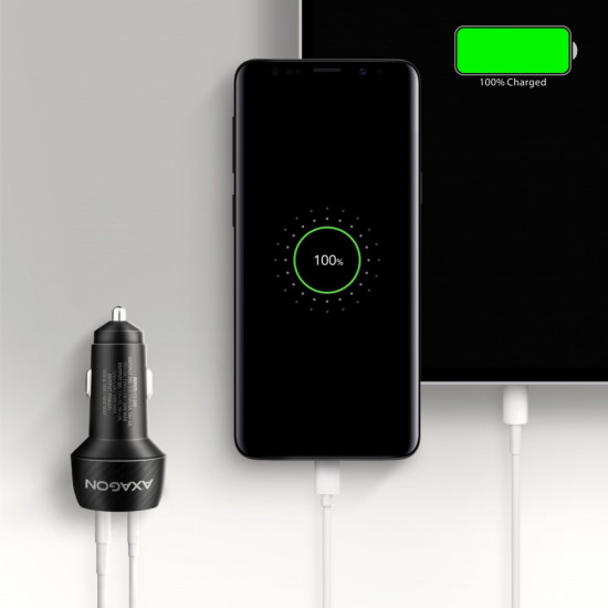 Ładowarka samochodowa PWC-PQ48 48W z 2 portami, PD3.0, QC4+