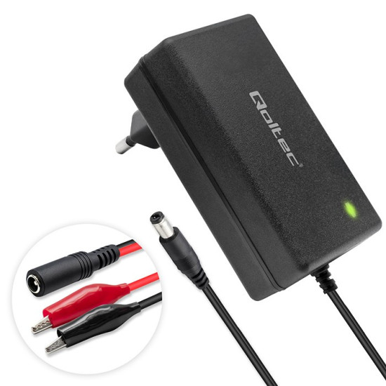 Ładowarka do akumulatora AGM GEL STD | Prostownik 24V | 19.2W |  5.5x2.1 | kabel 1.8m 