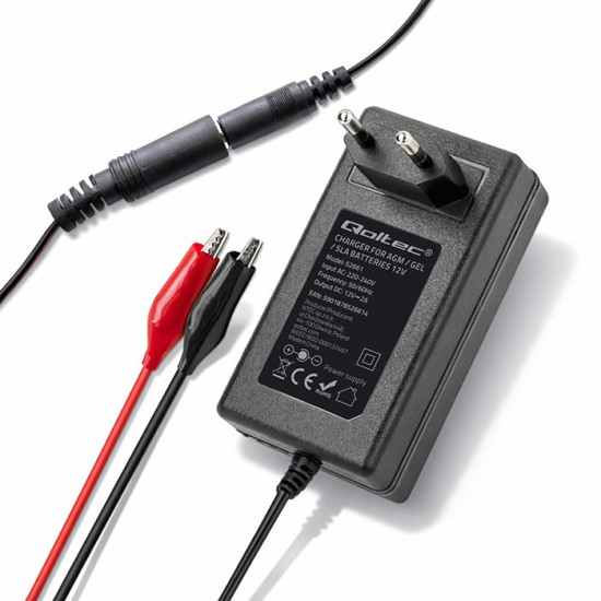 Ładowarka do akumulatora AGM GEL STD | Prostownik 24V | 19.2W |  5.5x2.1 | kabel 1.8m 