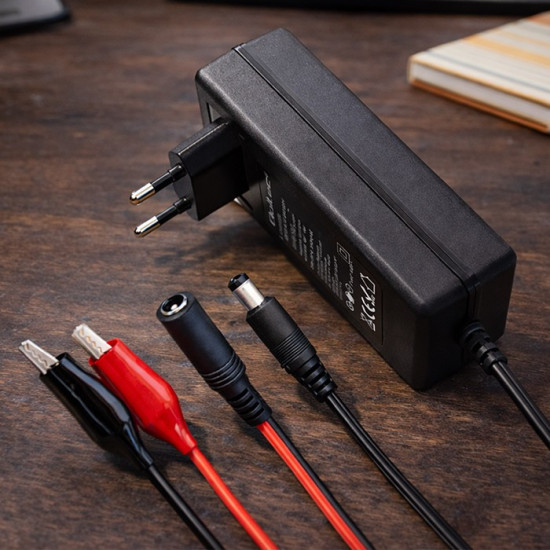 Ładowarka do akumulatora AGM GEL STD | Prostownik 24V | 19.2W |  5.5x2.1 | kabel 1.8m 