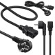 Kabel zasilający | wtyczka kątowa SCHUKO CEE 7/7 (E/F) | IEC C13 | 3x0.5mm2 | czysta miedź | 1.5m 