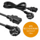 Kabel zasilający | wtyczka kątowa SCHUKO CEE 7/7 (E/F) |  IEC C133x0.5mm2 | czysta miedź Cu | 1.8m 