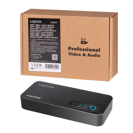 Rozdzielacz HDMI 1x3, 4K/60Hz 