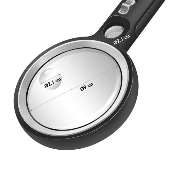 Szkło powiększające z oświetleniem, 5x/13x/20x 