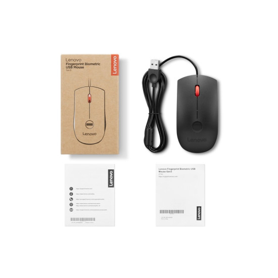 Mysz biometryczna USB z czytnikiem linii papilarnych Gen3 4Y51S24029 
