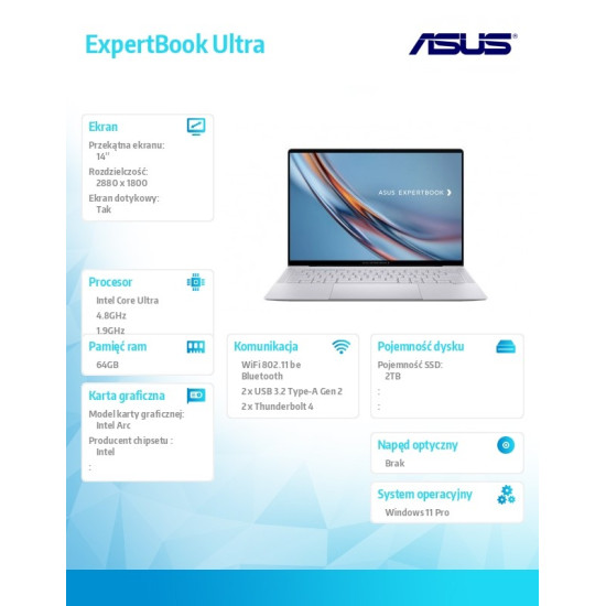 Laptop ExpertBook Ultra B9406CAA-TH0744X -  Core ultra X7 358H/64GB/2TB/14