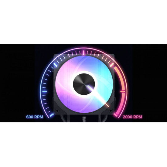 Chłodzenie powietrzne Volcano 0C T102 LCD ARGB 120 czarne